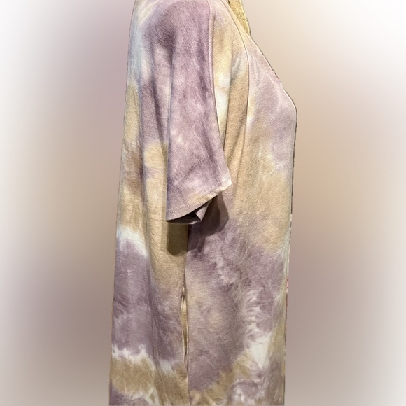 Carole Christian Dress Tie Dye Midi Side Pockets Size M Stretchy Boho Hippie - Picture 6 of 11